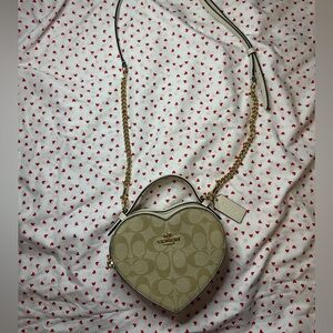 Coach Beige Heart Crossbody Bag